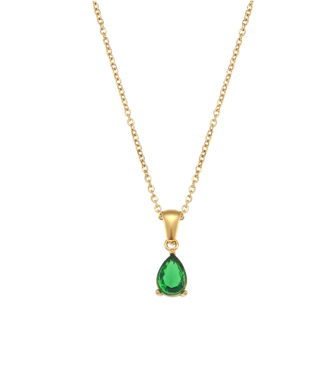 18K Gold-Plated Zodiac Stone Necklace with Pendant (One)