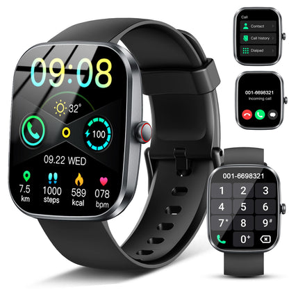 Smart Watch(Answer/Make Call) 1.91" Smartwatch for Men Women2025 Fitness Watch with 110+ Sport Modes Fitness Activity Tracke with Pedometer/Sleep Monitor/Heart Rate/IP68 Waterproof for Android iOS