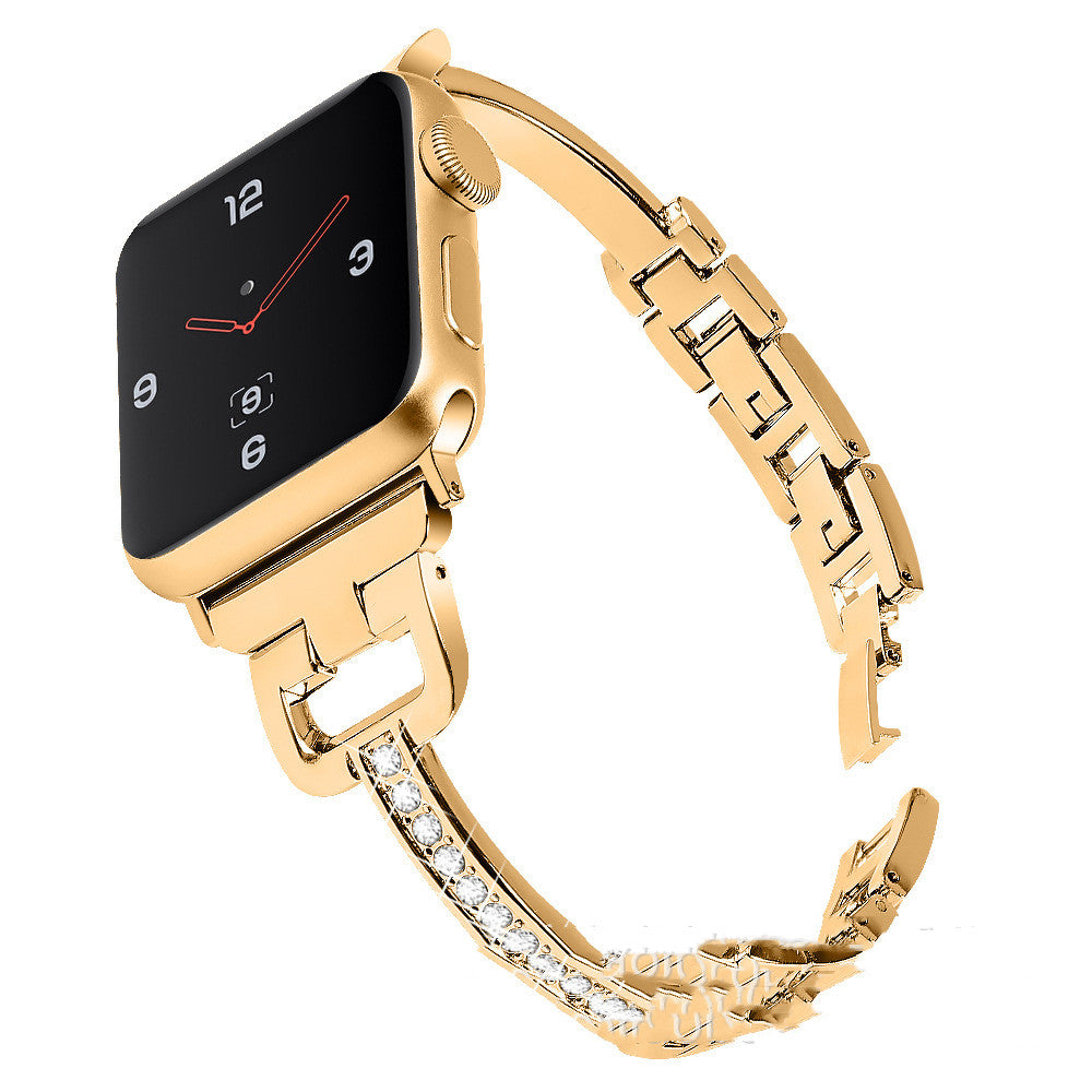 D-shaped Metal Diamond Strap for Apple Watch 12345