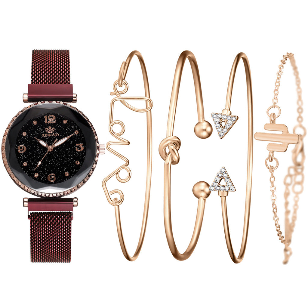Quartz Watch and Bracelet Set for Women (2 Pieces)