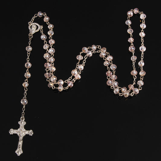 Crystal Cross Bead Necklace