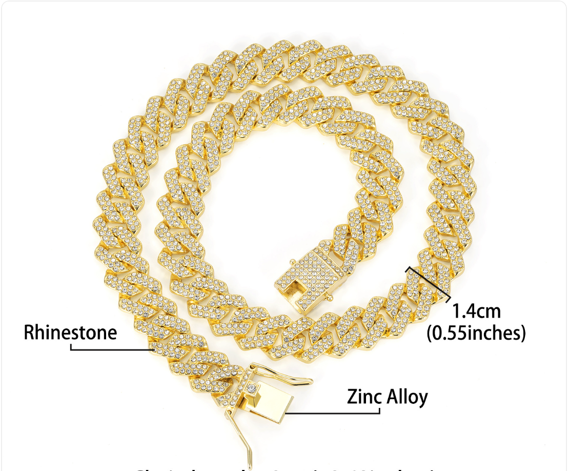 Diamond-Shaped Cuban Link Necklace