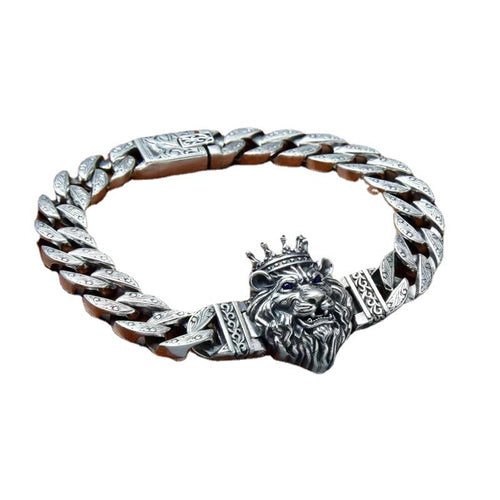 Cuban Bracelet for Men - Fashion Lion King Design