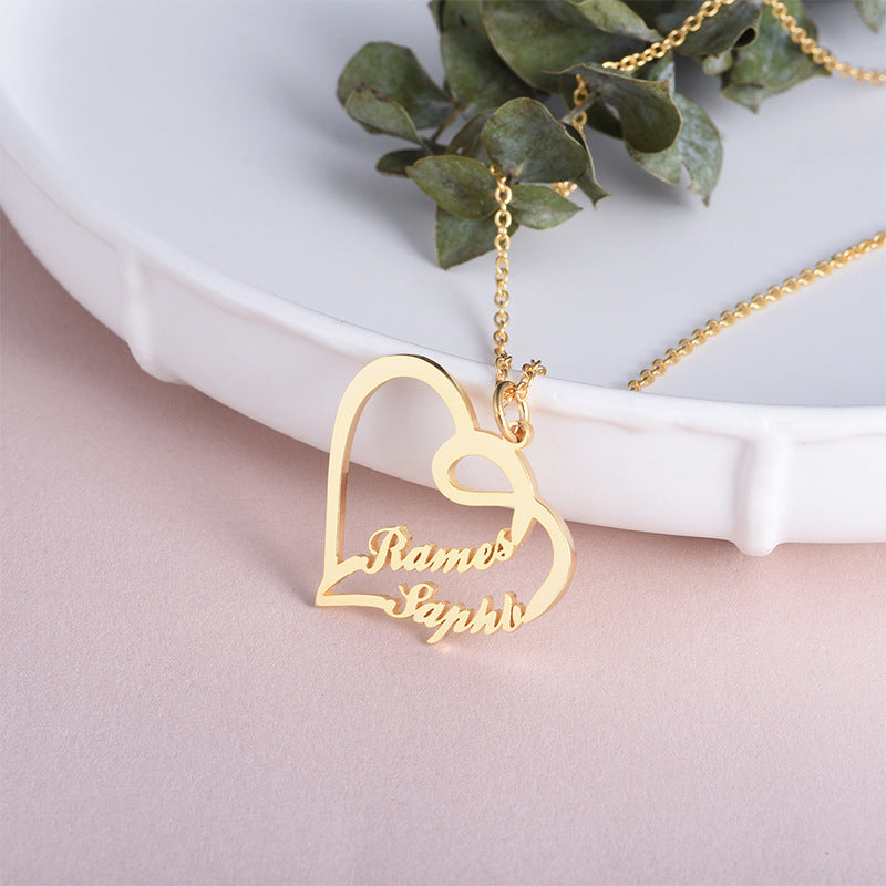 Personalized Heart Shaped Letter Necklace in 925 Silver