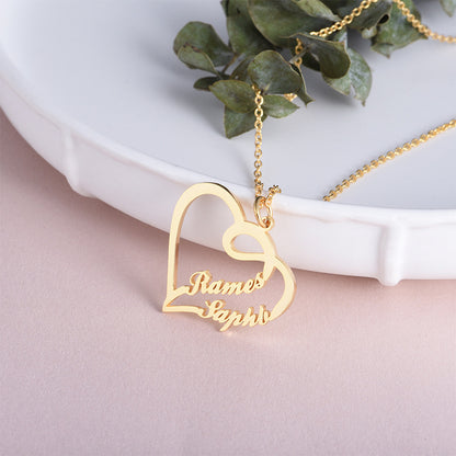 Personalized Heart Shaped Letter Necklace in 925 Silver