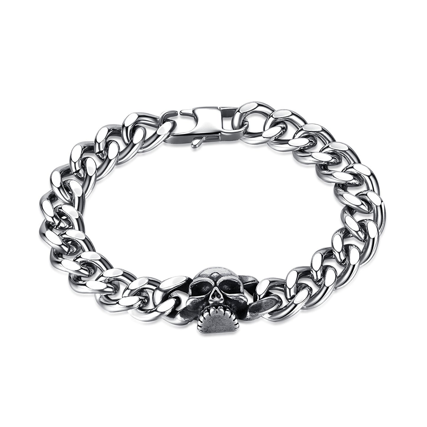 Cuban Link Skull Bracelet for Men in Fashion Style