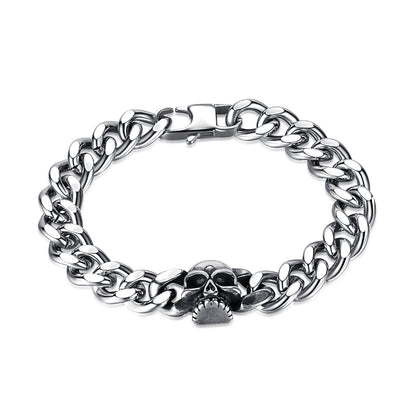Cuban Link Skull Bracelet for Men in Fashion Style