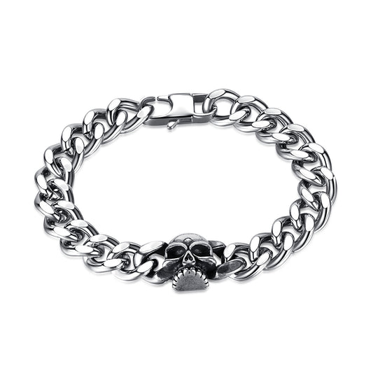 Cuban Link Skull Bracelet for Men in Fashion Style