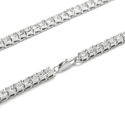 Men's Hip-Hop Single Row Alloy Necklace with Rhinestones