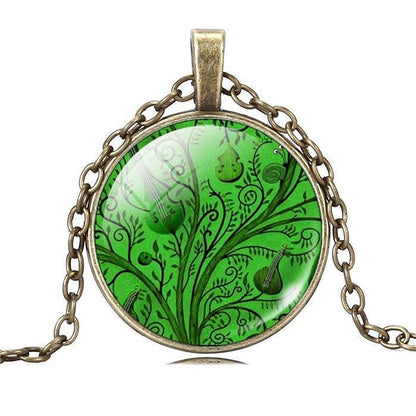 Tree of Life Necklace with Glass Art Pendant