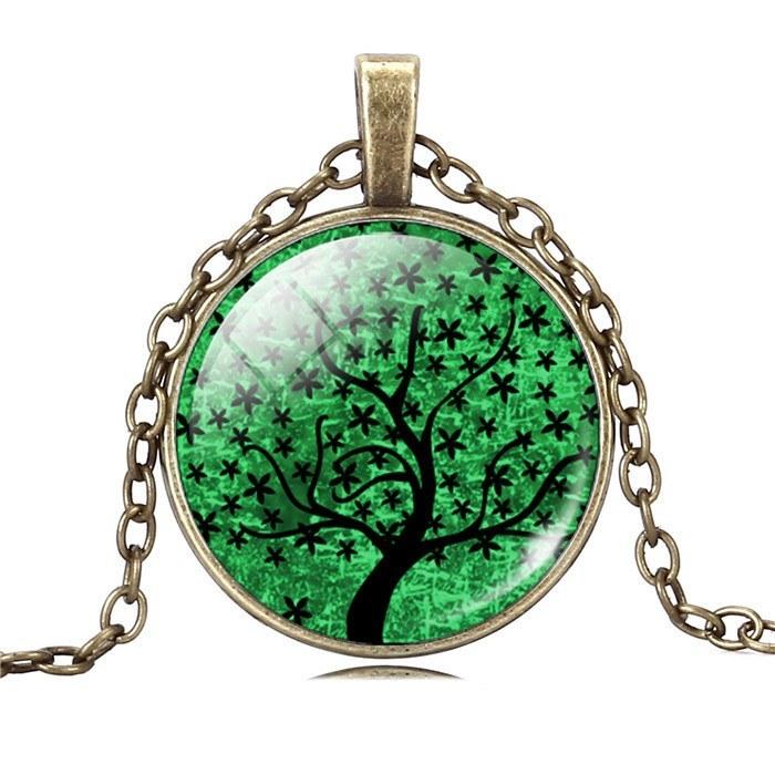 Tree of Life Necklace with Glass Art Pendant