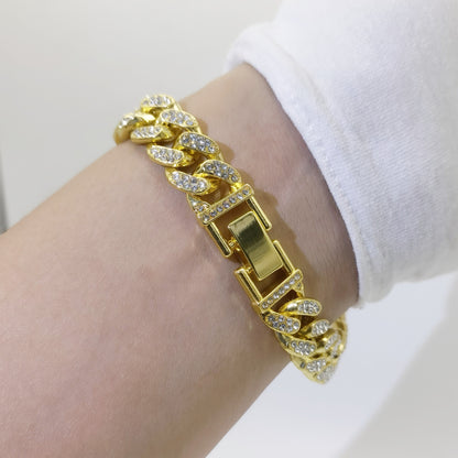 Flat Cuban Link Diamond Bracelet