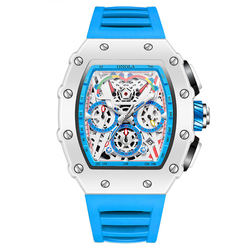 ONOLA Stylish Waterproof Quartz Men's Watch with Silicone Band