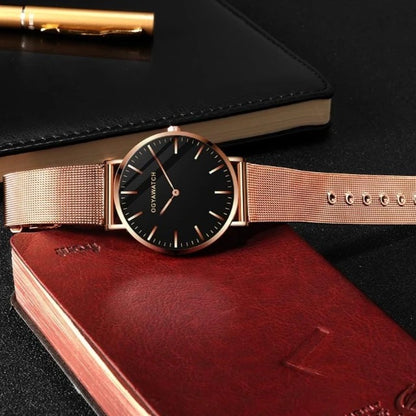 New OGY Mesh Band Watch - Slim, Stylish Quartz Timepiece