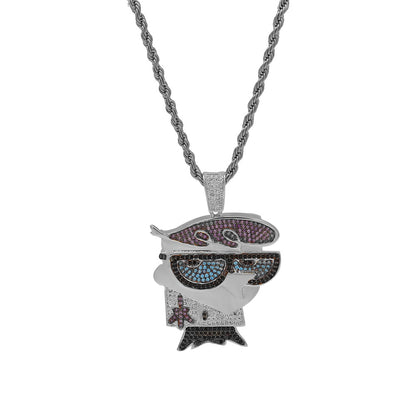 Mr. Bird Colorful Zircon Necklace, Cartoon Hip-Hop Style