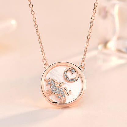 925 Silver Unicorn Mother of Pearl Necklace (Singapore Design)