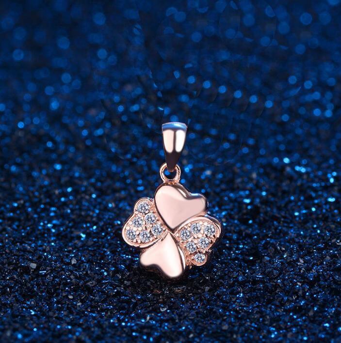 925 Silver Four Leaf Clover Micro-Paved Necklace
