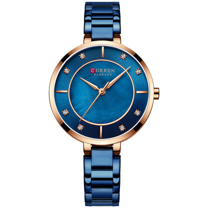 Curren Women's Waterproof Quartz Watch with Steel Band