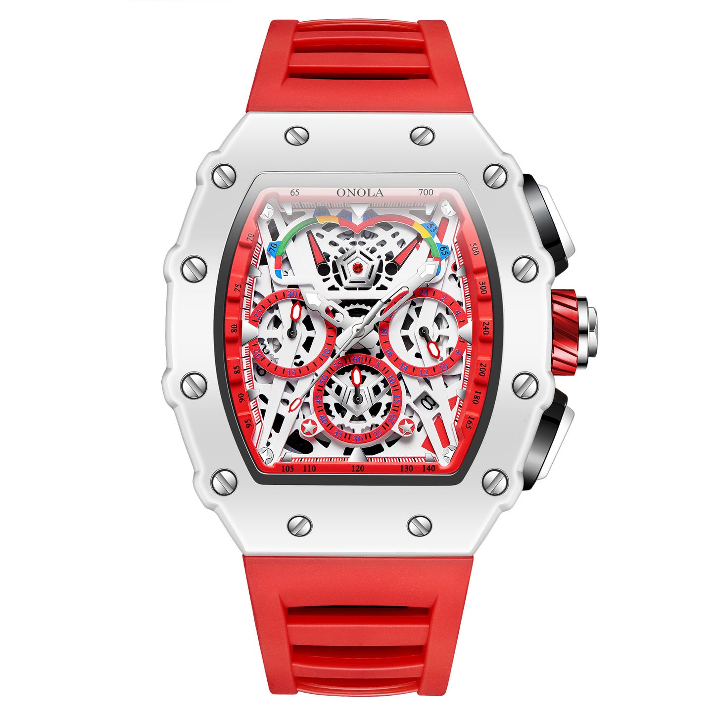 ONOLA Stylish Waterproof Quartz Men's Watch with Silicone Band
