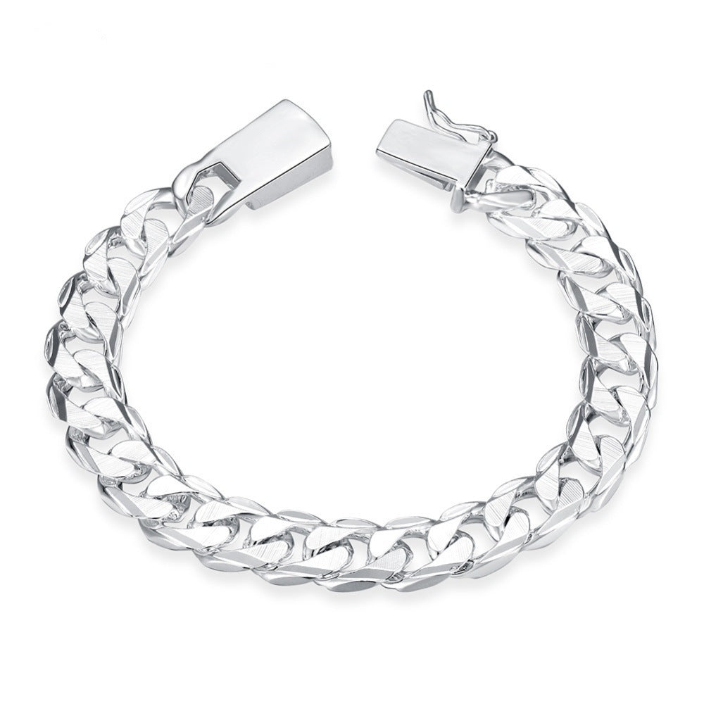 Men's 10MM Silver Side Pattern Bracelet Wholesale Jewelry