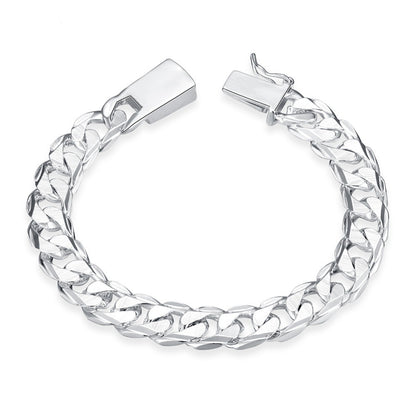 Men's 10MM Silver Side Pattern Bracelet Wholesale Jewelry