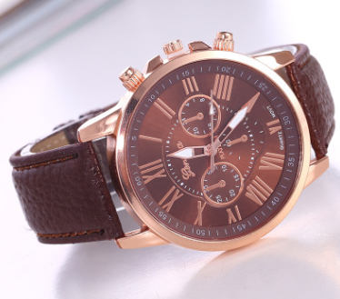Women's Leather Strap Roman Numeral Watch for All