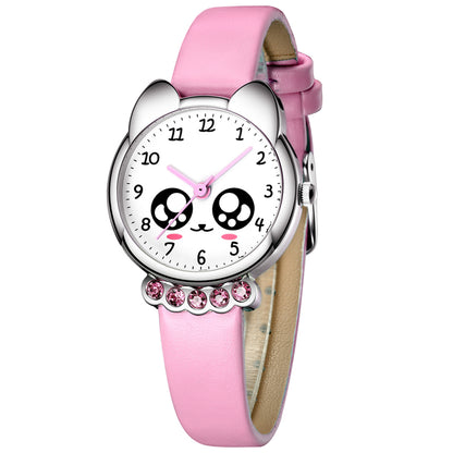 Kids' Cartoon Quartz Watch with Simple Design and Rhinestones