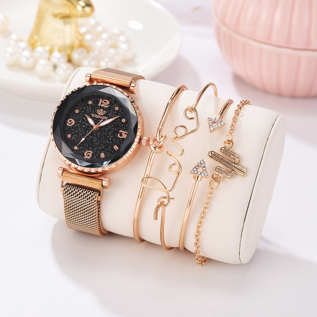 Quartz Watch and Bracelet Set for Women (2 Pieces)