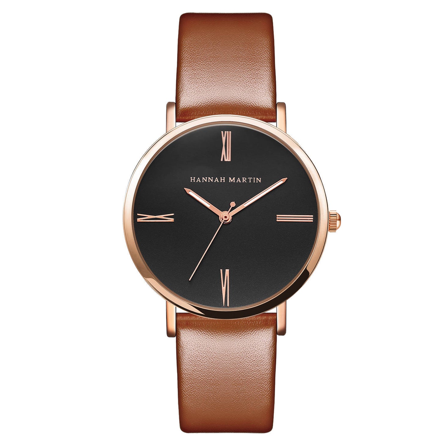 Fashionable Quartz Watch for Women with Leather Strap