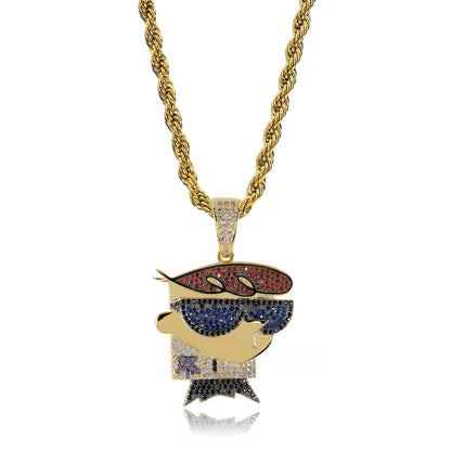 Cartoon Character Dexter Pendant Hip-Hop Men's Necklace