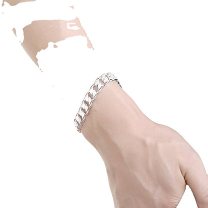 Men's 10MM Silver Side Pattern Bracelet Wholesale Jewelry
