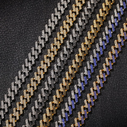 15mm Cuban Link Chain with Diamond Design for Hip-Hop