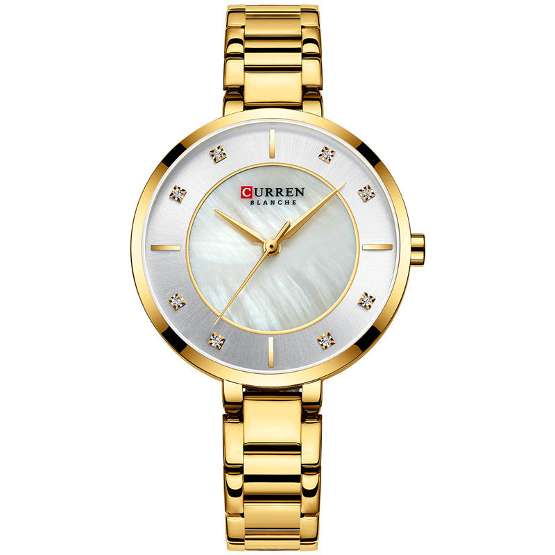 Curren Women's Waterproof Quartz Watch with Steel Band