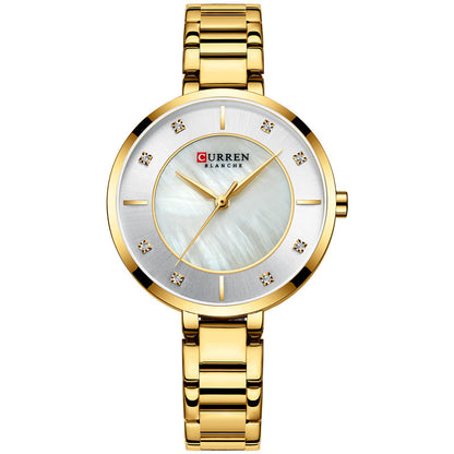 Curren Women's Waterproof Quartz Watch with Steel Band
