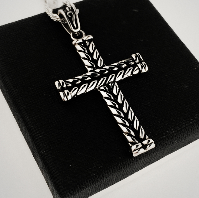 Cross Necklace with Hip Hop Titanium Steel Pendant