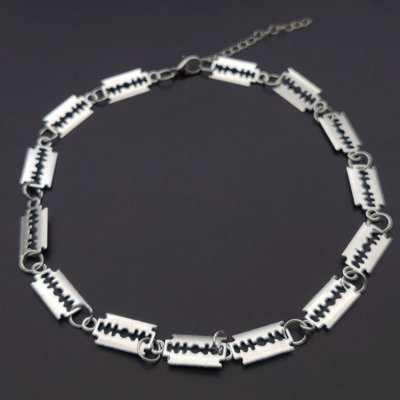Unisex Hip Hop Fashion Alloy Blade Necklace for Parties