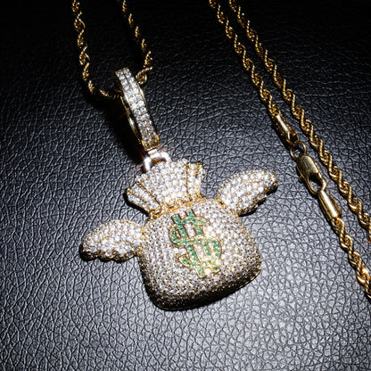 Trendy Hip-Hop Pendant Necklace with Zirconia Stones