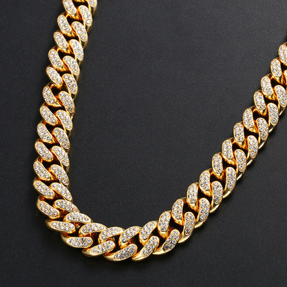 Hip-Hop Alloy Necklace with 12mm Wide Butterfly Clasp