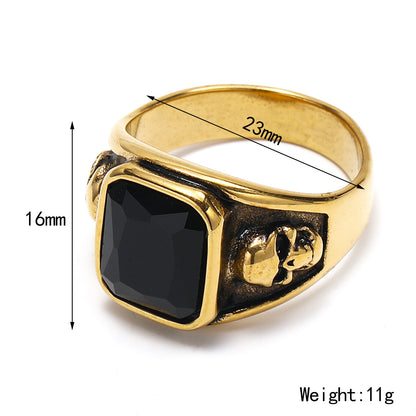 Personalized Men's Retro Titanium Steel Jewel Ring