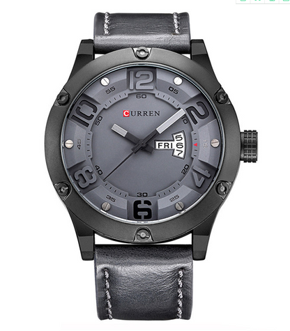 CURREN Men's Dual Calendar Waterproof Quartz Watch
