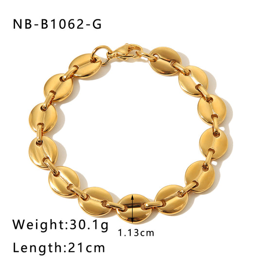 Hip Hop Style Stainless Steel Pig Nose Bracelet