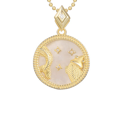 925 Silver Zodiac Necklace with Mother of Pearl Pendant