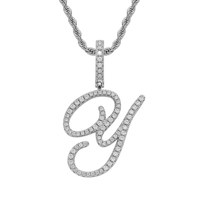 Hip-Hop Cursive Letter Pendant Necklace