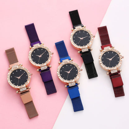 Starry Diamond Women's Watch and Bracelet Gift Set