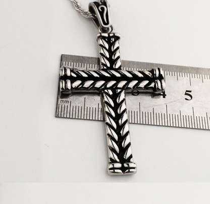 Cross Necklace with Hip Hop Titanium Steel Pendant
