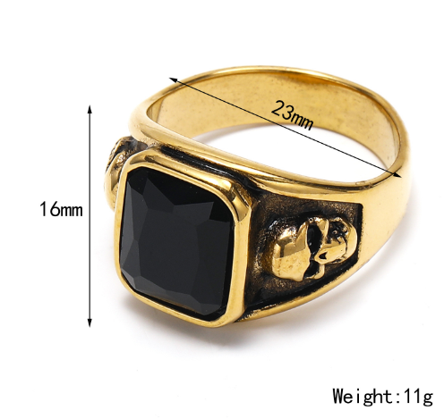 Personalized Men's Retro Titanium Steel Jewel Ring