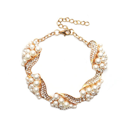 Pearl Necklace, Bracelet, and Earrings Bridal Set