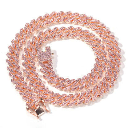 9mm Single Row Zircon Cuban Chain Hip Hop Necklace