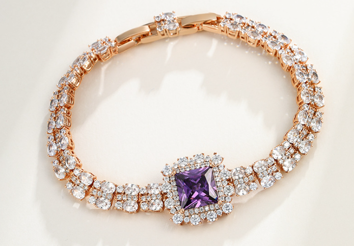 Square Micro Inlaid Zirconium Buckle Bracelet