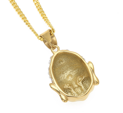 Gold-Plated Hip-Hop Buddha Pendant Necklace for Men